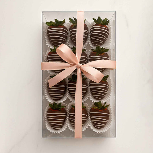 Caja de fresas con chocolate negro x10